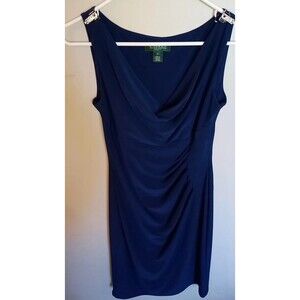 Lauren Ralph Lauren | Dresses | Lauren Ralph Lauren Blue Striped Linen  Square Neck Dress | Poshmark
